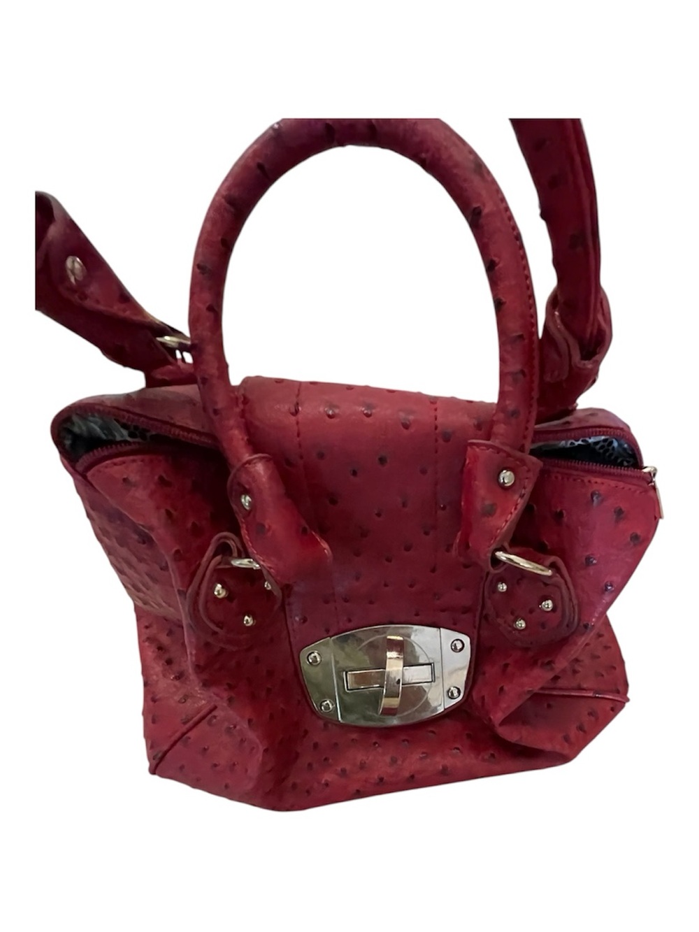 Charming Charlie - Faux Ostrich-Texture Satchel Handbag
